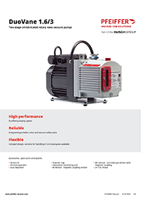 DuoVane 1.6/3 Two-stage oil-lubricated rotary vane vacuum pumps