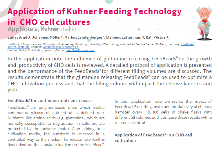 Kuhner AppNote: Application of Kuhner Feeding Technology in CHO cell cultures