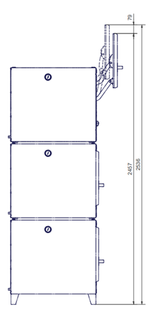 Door opening limiter for upper shaker