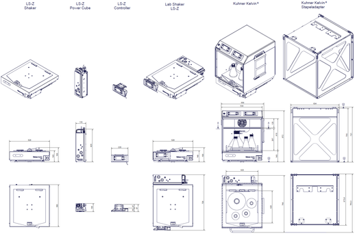 LS-Z und Kuhner Kelvin⁺ Massbild (in mm)
