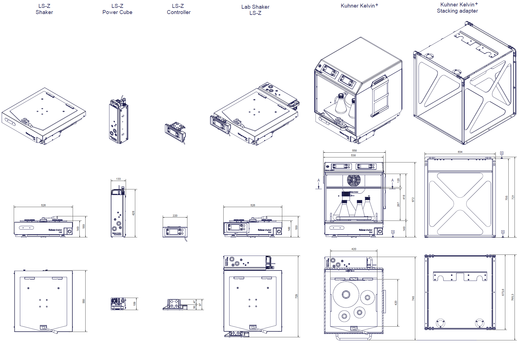 LS-Z und Kuhner Kelvin⁺ dimensions (in mm)