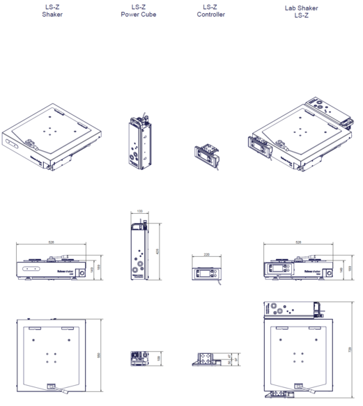 LS-Z dimensions (in mm)