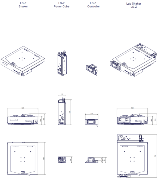 LS-Z dimensions (in mm)